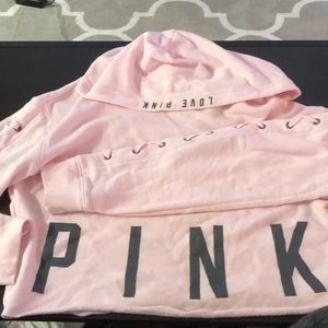 XS PINK SWEATER CROP TOP